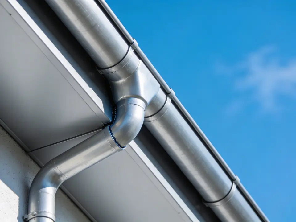 Herstelling van een lekkende dakgoot door de vakmannen van Dakwerken De Haes