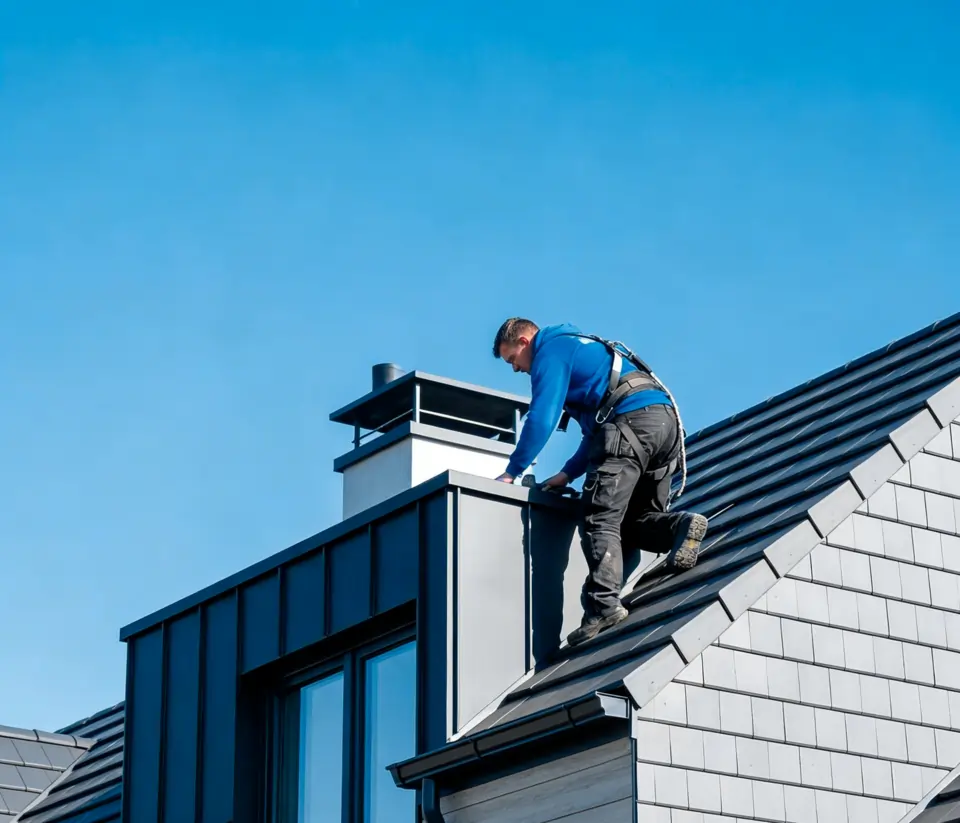 Vakkundige dakherstelling van een hellend dak met keramische dakpannen