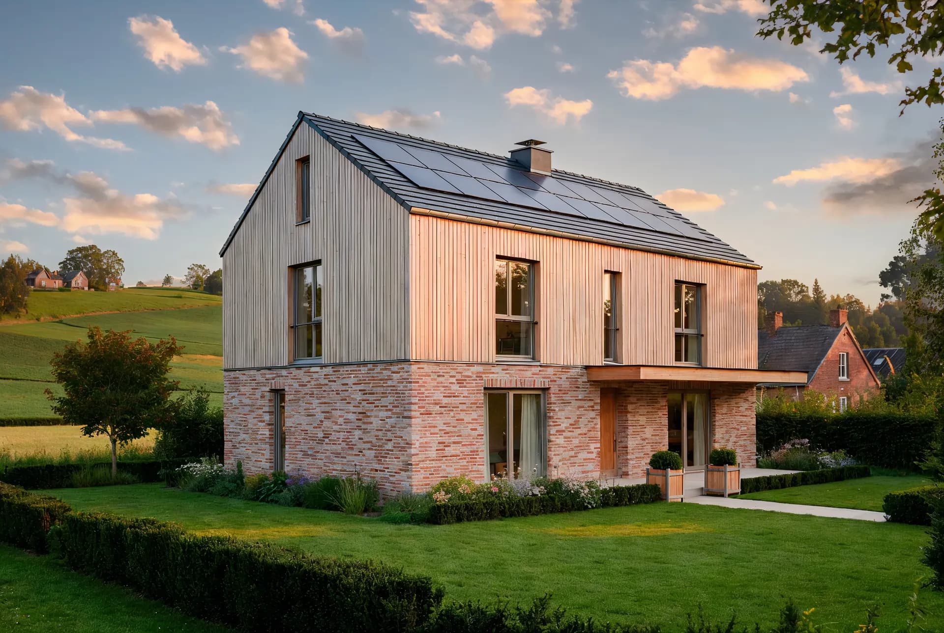 Voorbeeld van Houten Gevelbekleding gevelbekleding gerealiseerd door Dakwerken De Haes